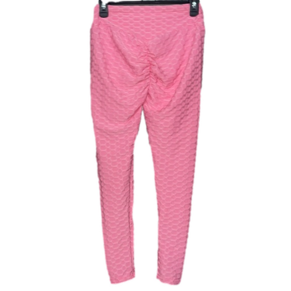 Two Wide Waistband Textured Leggings - Picture 3 of 4